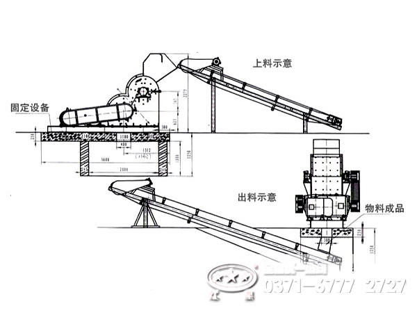 原煤破碎機運行示意圖